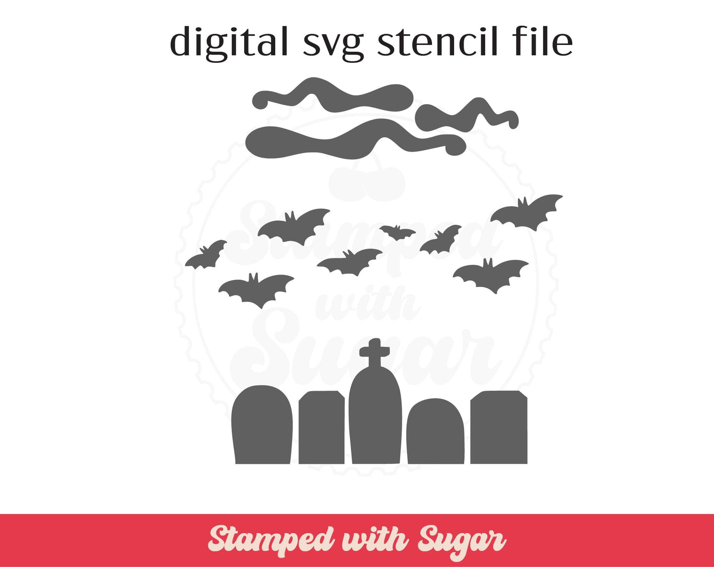 Archivo de plantilla SVG de escena de cementerio