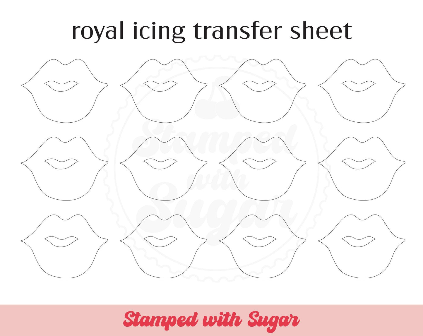 Hoja de transferencia para glaseado real de labios