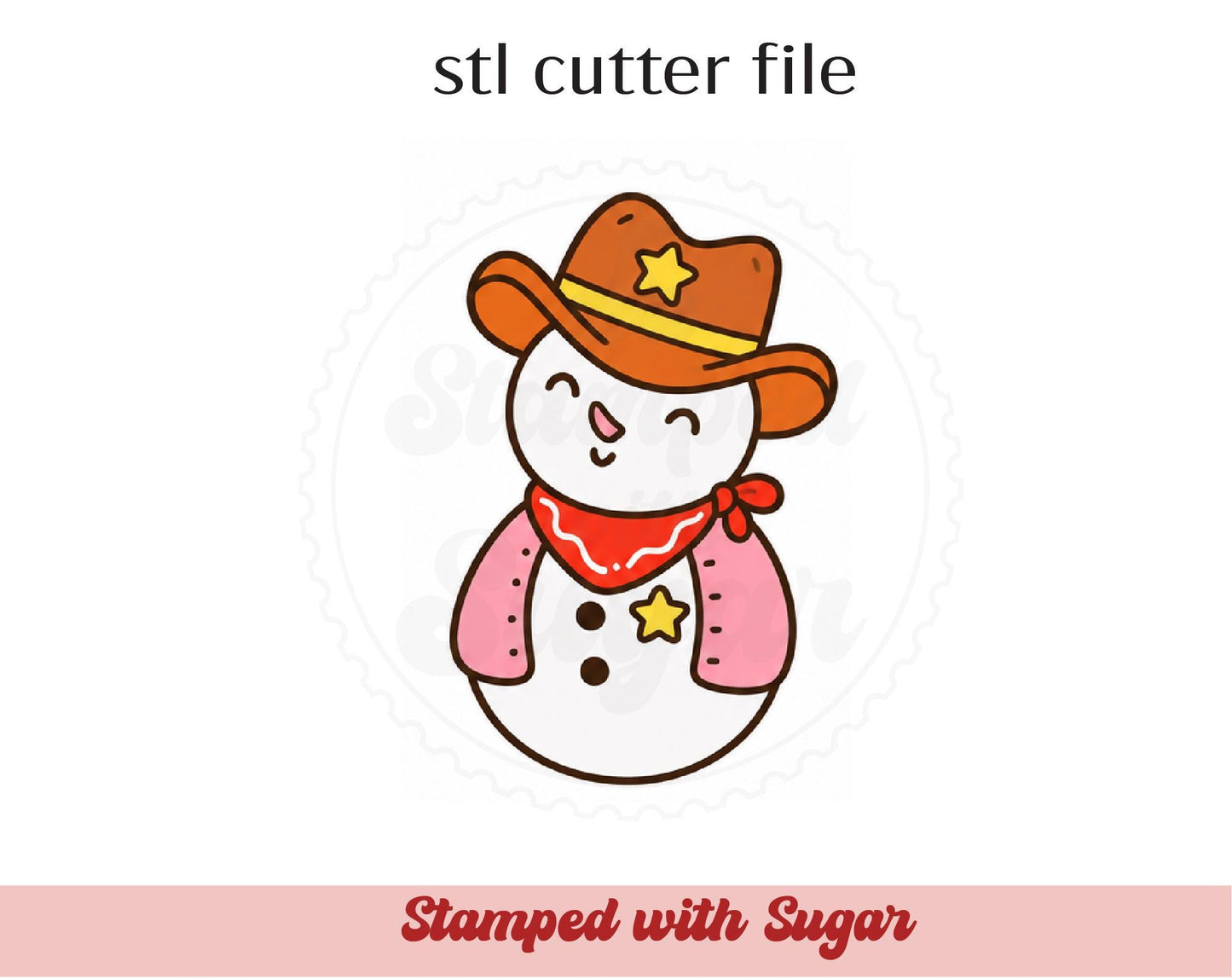 Archivo STL de cortador de galletas Muñeco de nieve vaquero