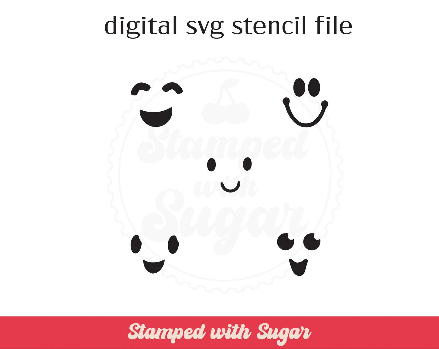 Archivos SVG de plantillas Kawaii Faces 2