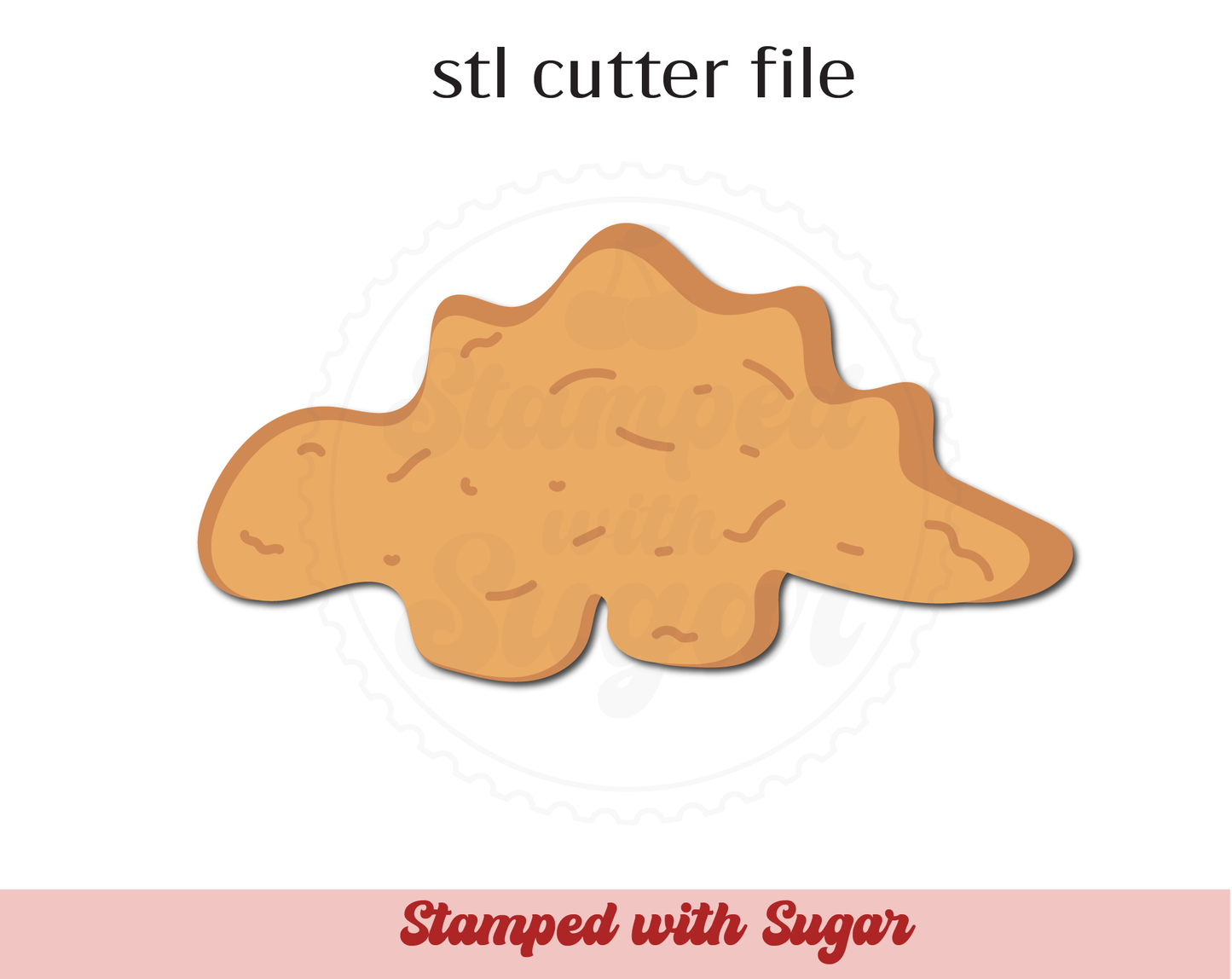 Archivo de cortador de galletas STL de 5 nuggets de pollo de dinosaurio | Forma básica | Comida | Cortador de galletas personalizado | Descarga instantánea