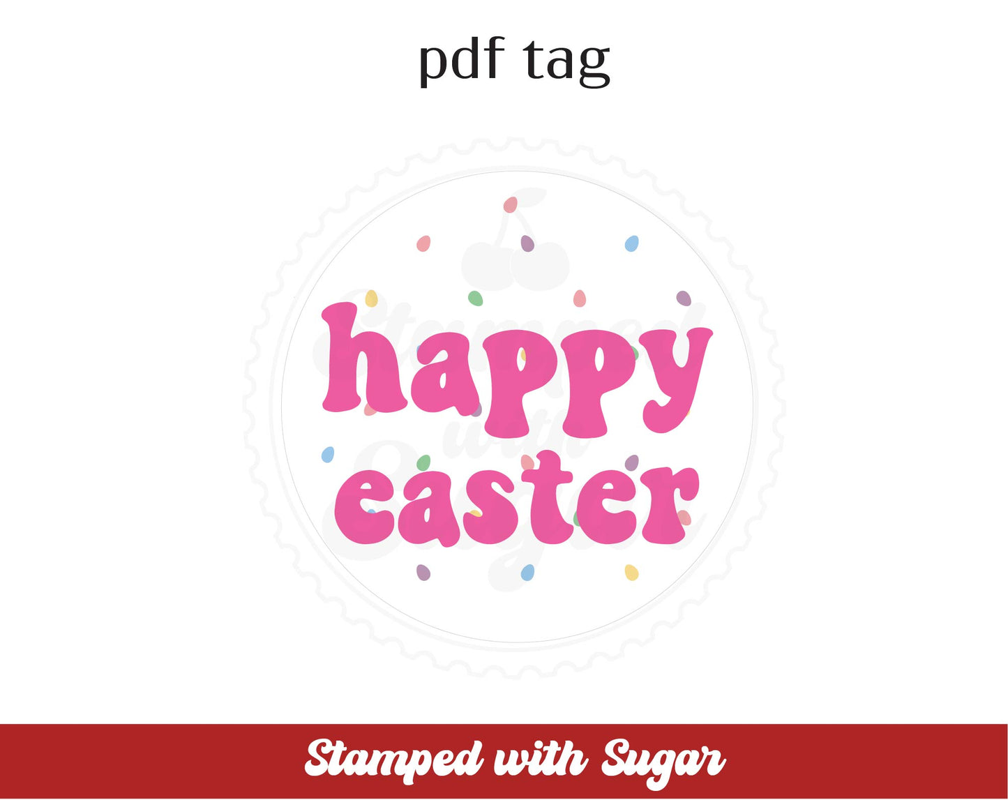 Etiqueta PDF de Círculo Disperso de Huevos de Pascua