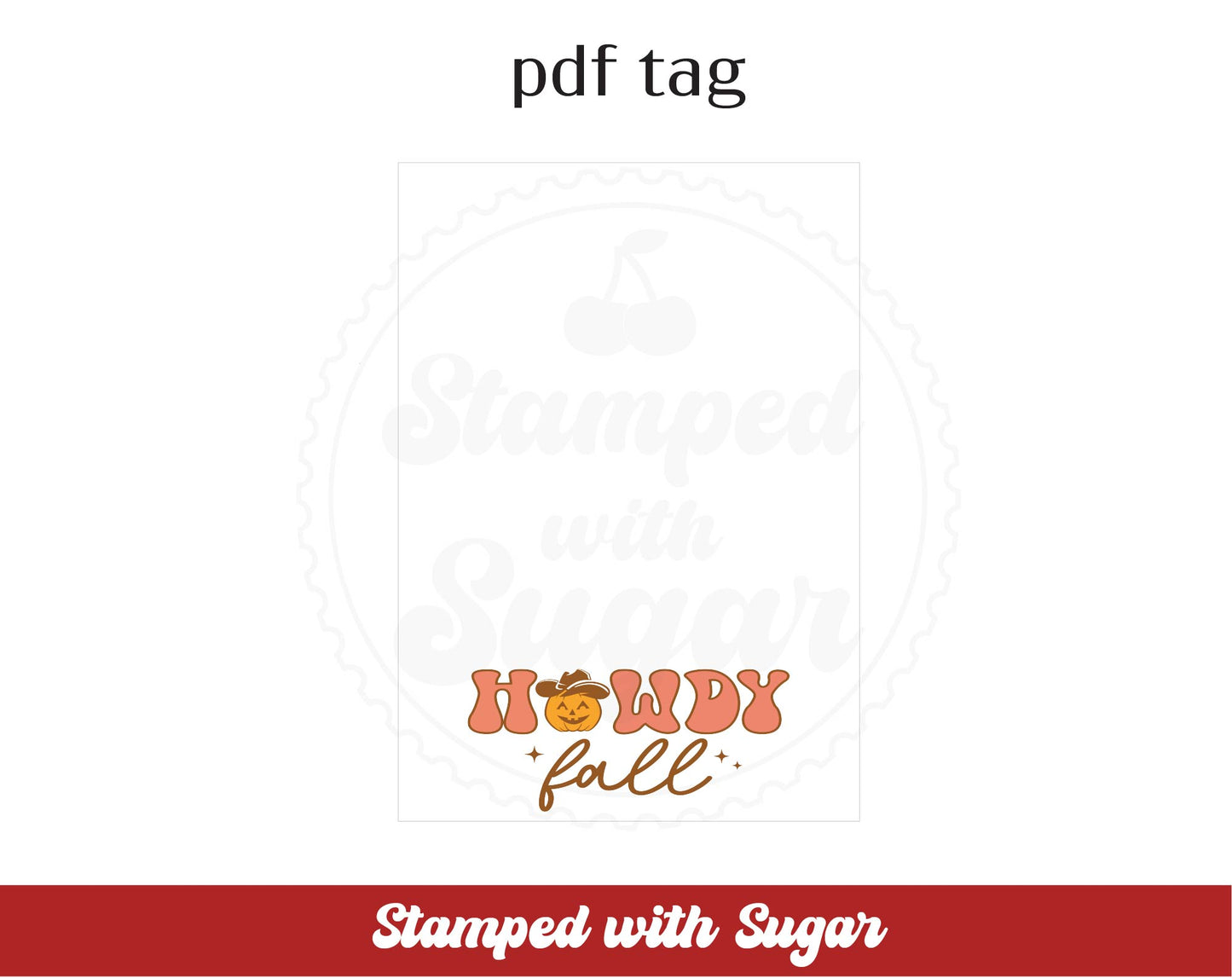 Hola Tarjeta de Galleta de Otoño Etiqueta en PDF