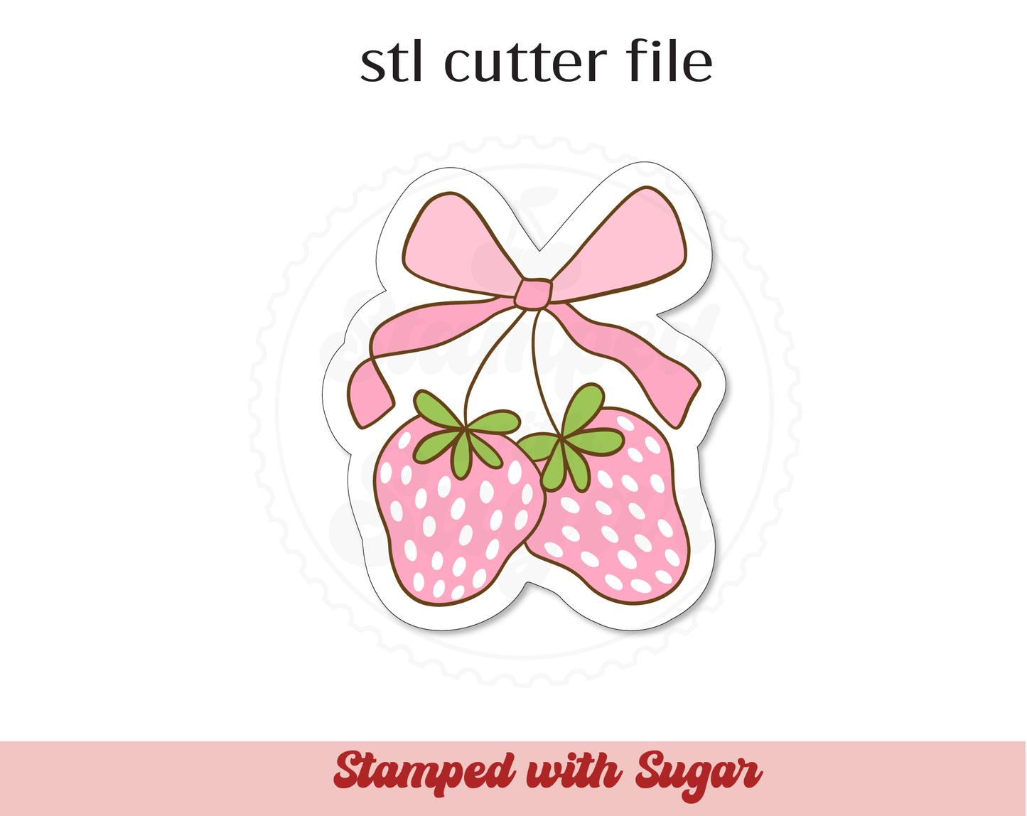 Strawberry Bow STL Cookie Cutter File