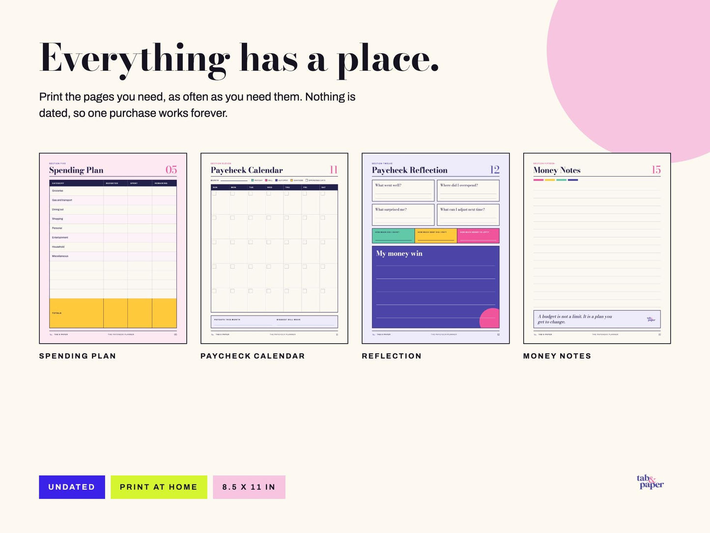 Paycheck Planner PDF Printable