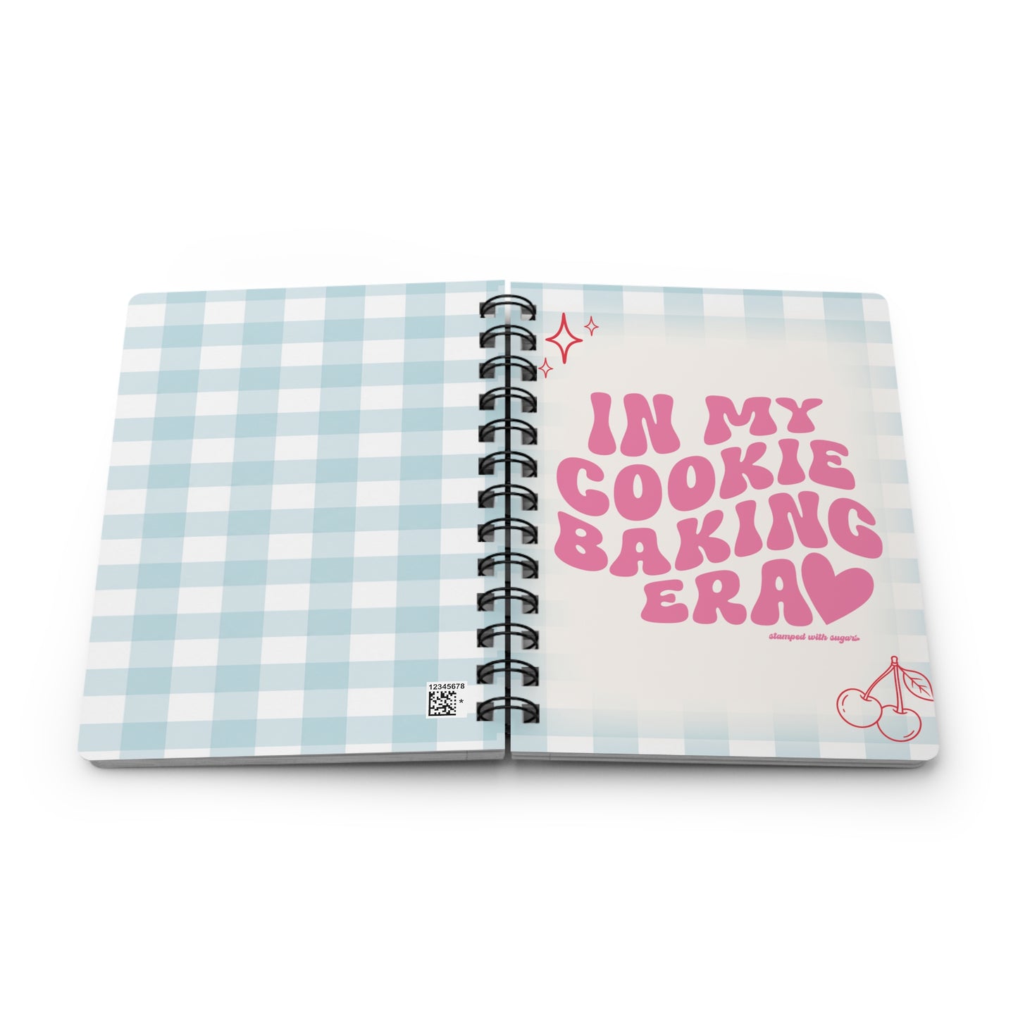 In My Cookie Baking Era Spiral Notebook Blue Gingham