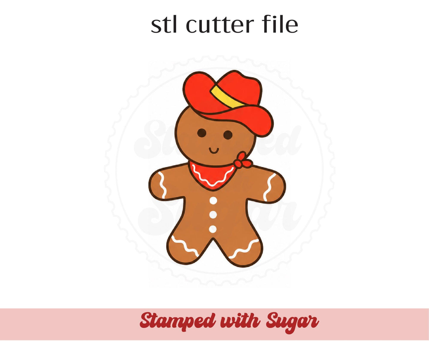 Archivo STL de cortador de galletas de hombre de jengibre vaquero