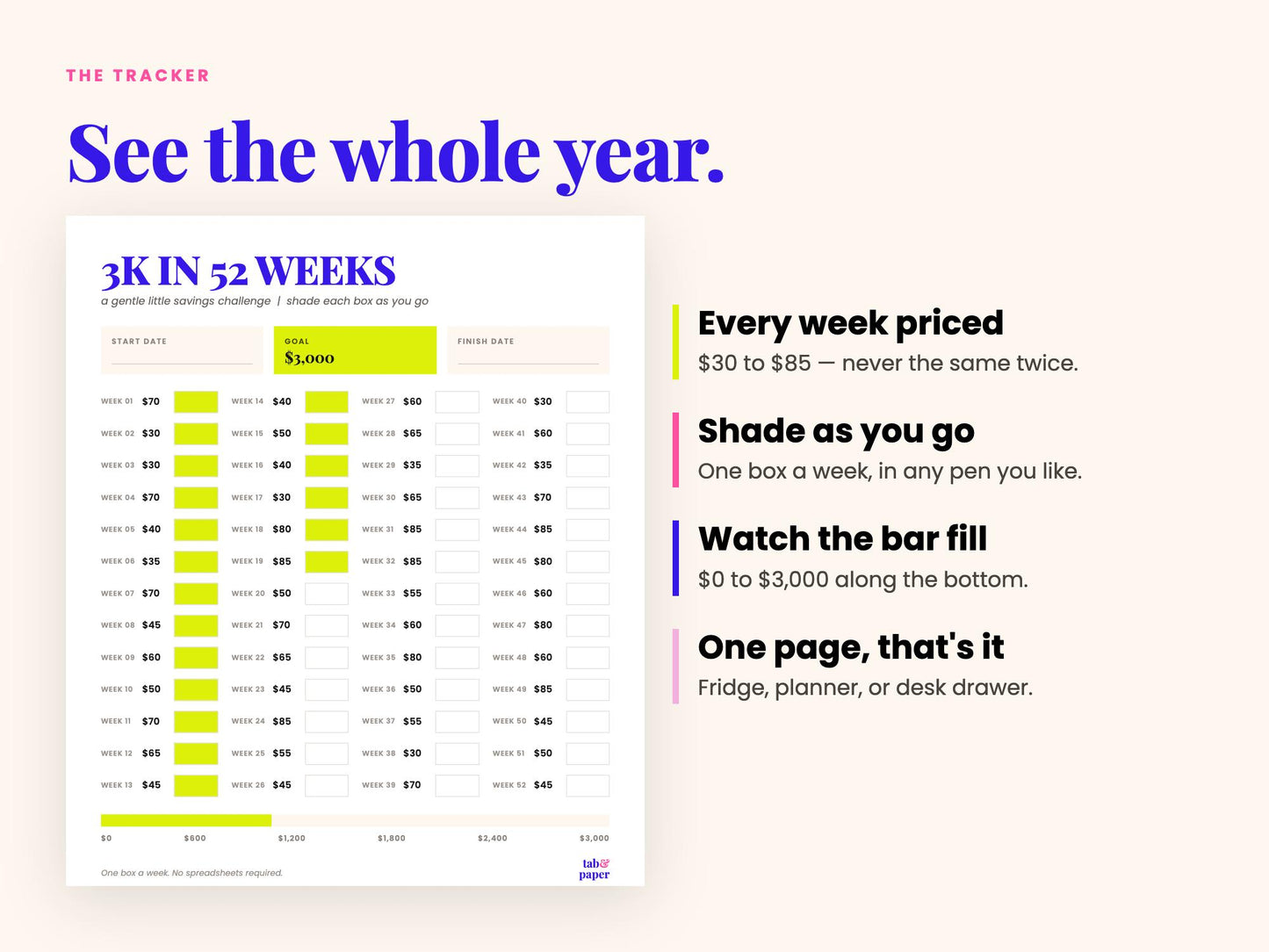 3K in 52 Weeks PDF Printable