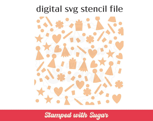 Archivo de Estarcido SVG de Confeti de Cumpleaños