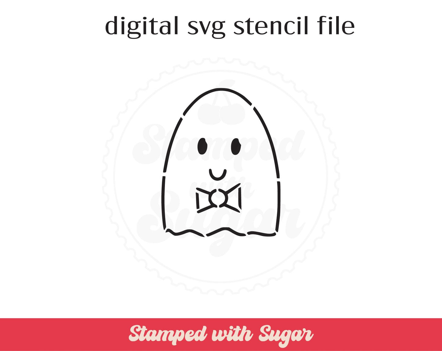 Archivo de plantilla SVG de fantasma con pajarita PYO