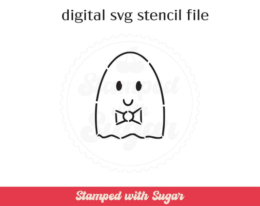 Archivo de plantilla SVG de fantasma con pajarita PYO