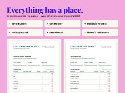 Christmas Gift Budget PDF Planner