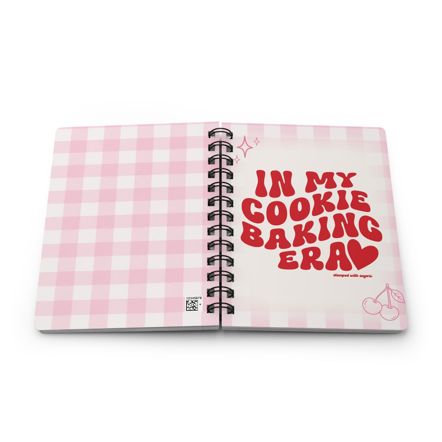 In My Cookie Baking Era Spiral Notebook Pink Gingham