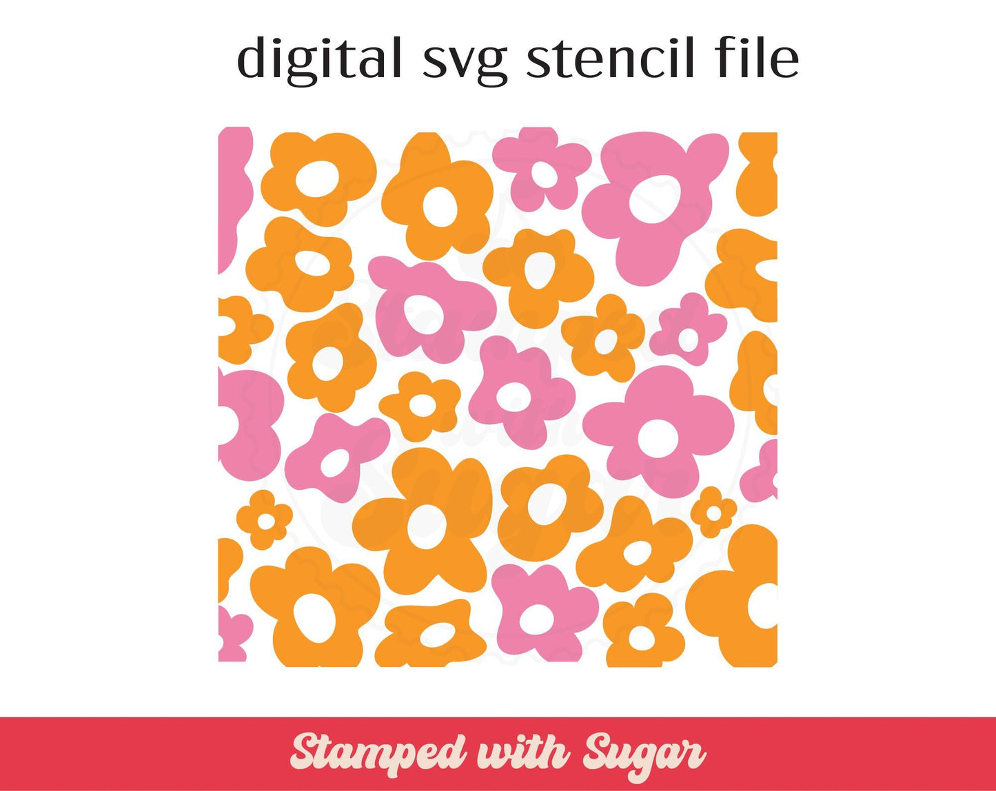 Archivo de plantilla SVG de 3 partes de Groovy Dasies