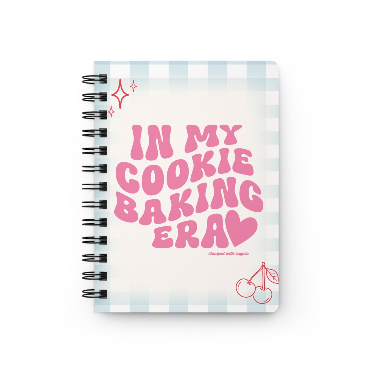 In My Cookie Baking Era Spiral Notebook Blue Gingham