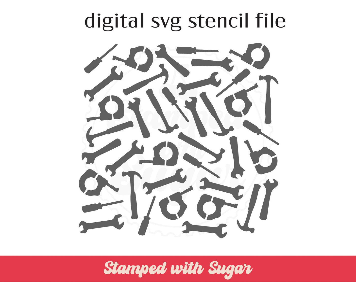 Archivo de esténcil SVG de dispersión de herramientas