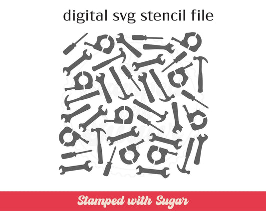Archivo de esténcil SVG de dispersión de herramientas
