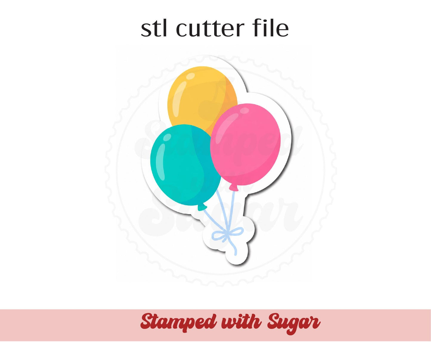 Archivo de cortador de galletas STL de globos de cumpleaños