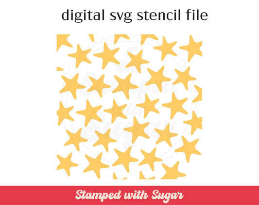 Archivo de esténcil SVG de estrellas de mar dispersas