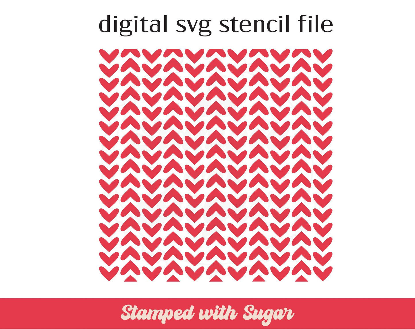 Archivo de esténcil SVG de corazones verticales