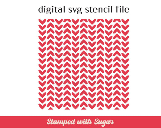 Archivo de esténcil SVG de corazones verticales