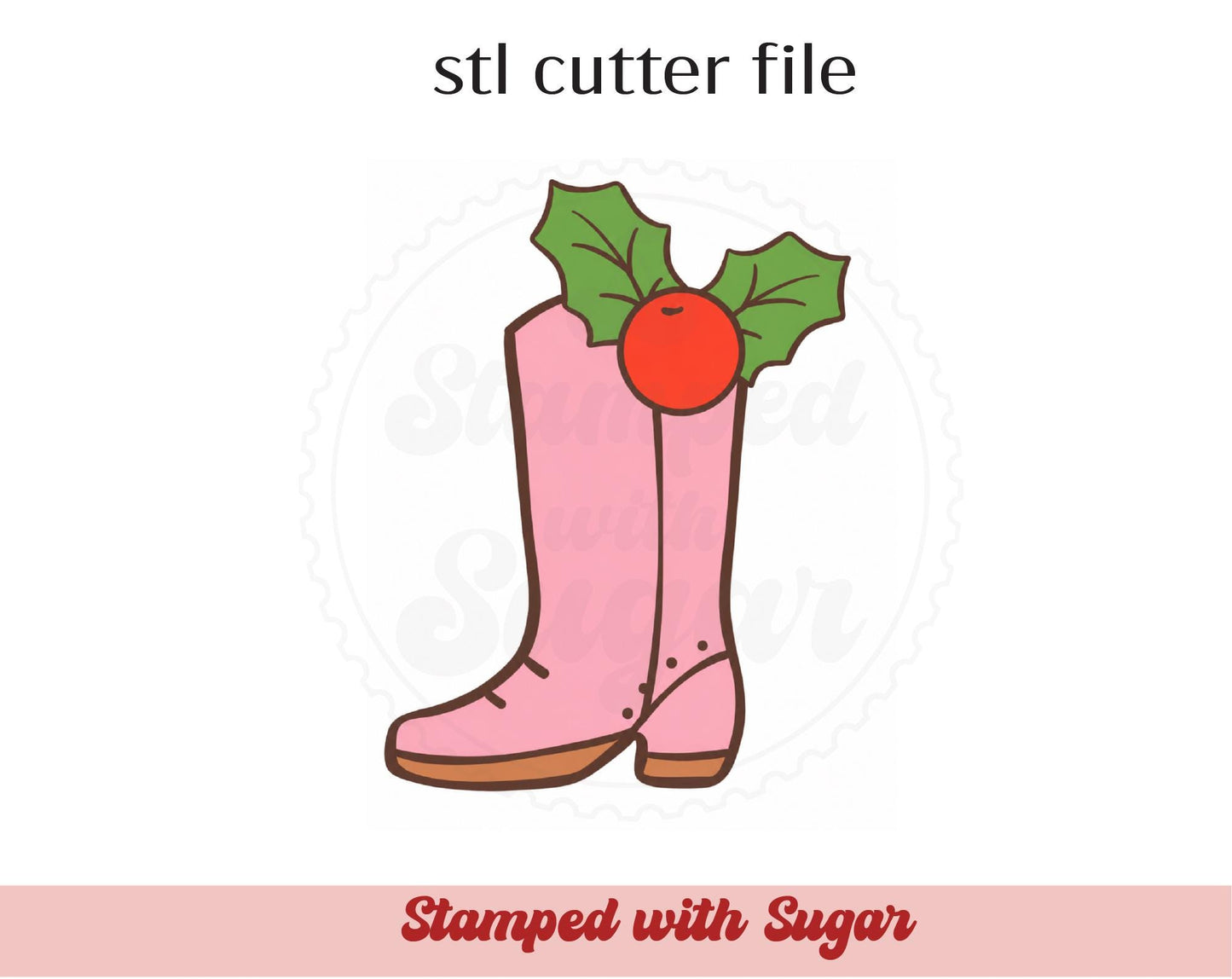 Archivo STL de cortador de galletas de bota de vaquero Holly