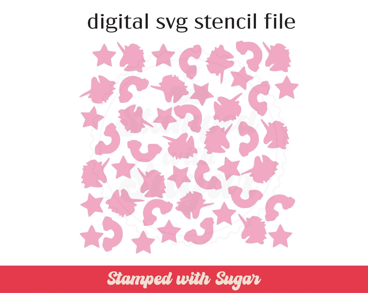 Archivo de plantilla SVG Unicornio Disperso