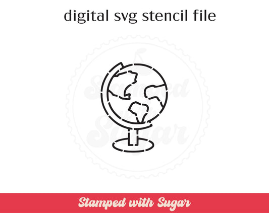 Archivo de esténcil SVG de PYO de globo terráqueo