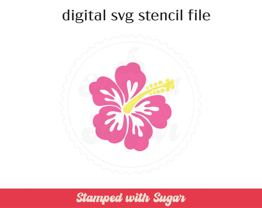 Archivo de plantilla SVG de 2 piezas de hibisco