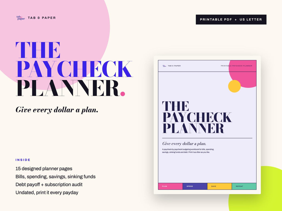 Paycheck Planner PDF Printable
