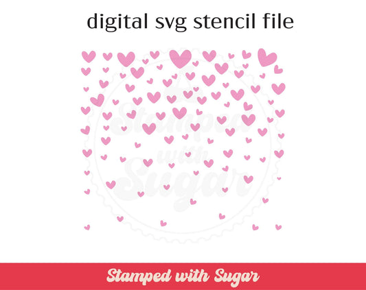 Archivo de plantilla SVG de Corazón en cascada 2