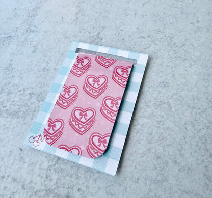 Vintage Heart Cake Holographic Magnetic Bookmark