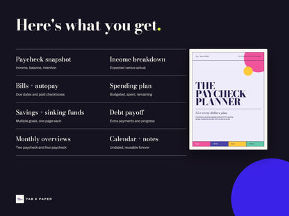 Paycheck Planner PDF Printable