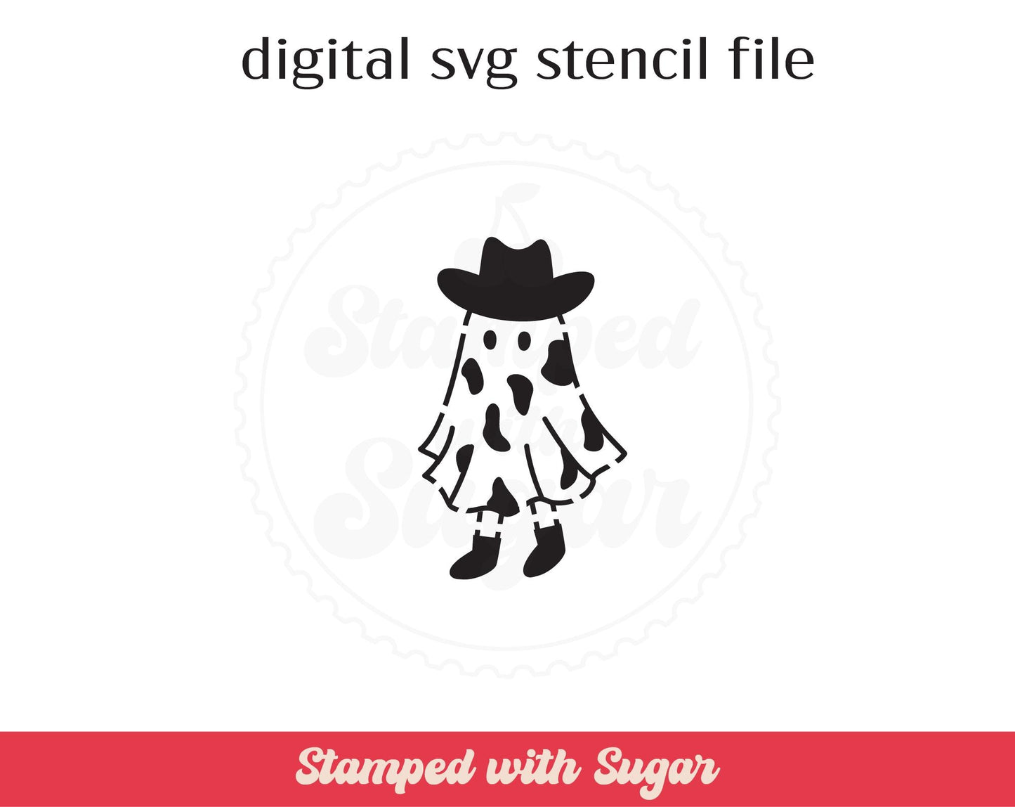 Archivo de esténcil SVG PYO de fantasma de vaquera