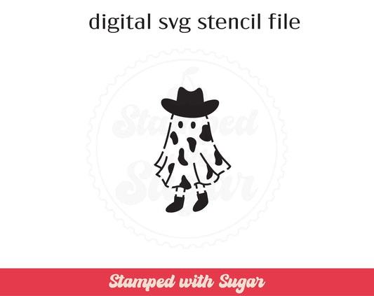 Archivo de esténcil SVG PYO de fantasma de vaquera
