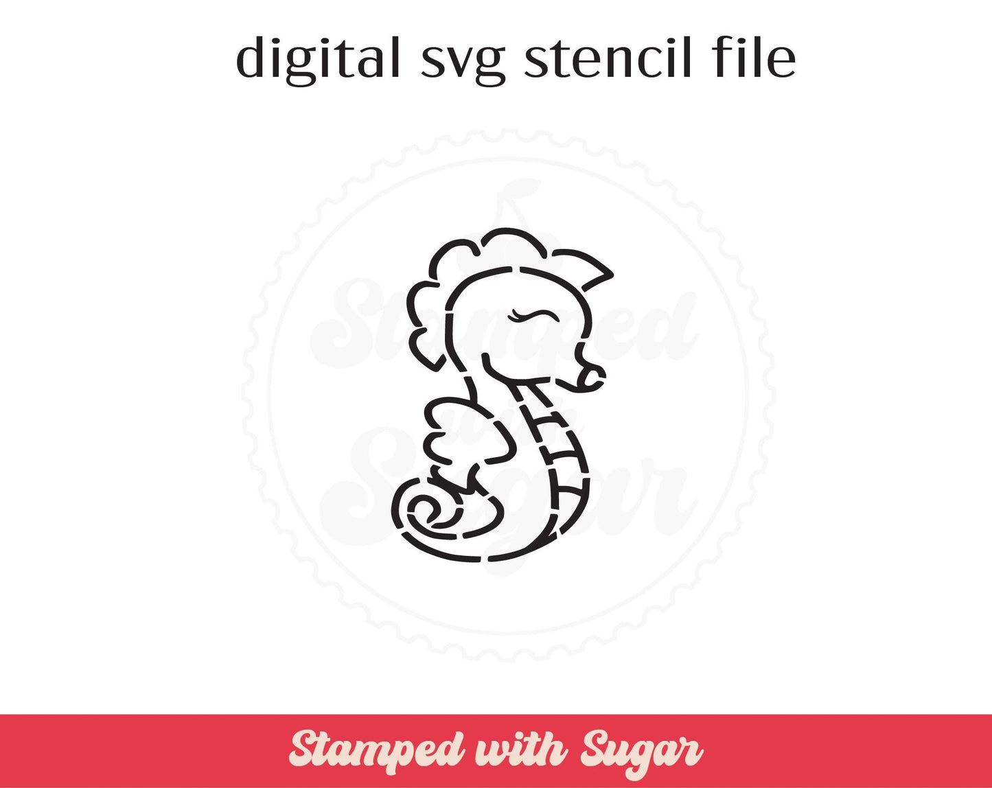 Archivo de esténcil SVG de caballito de mar PYO
