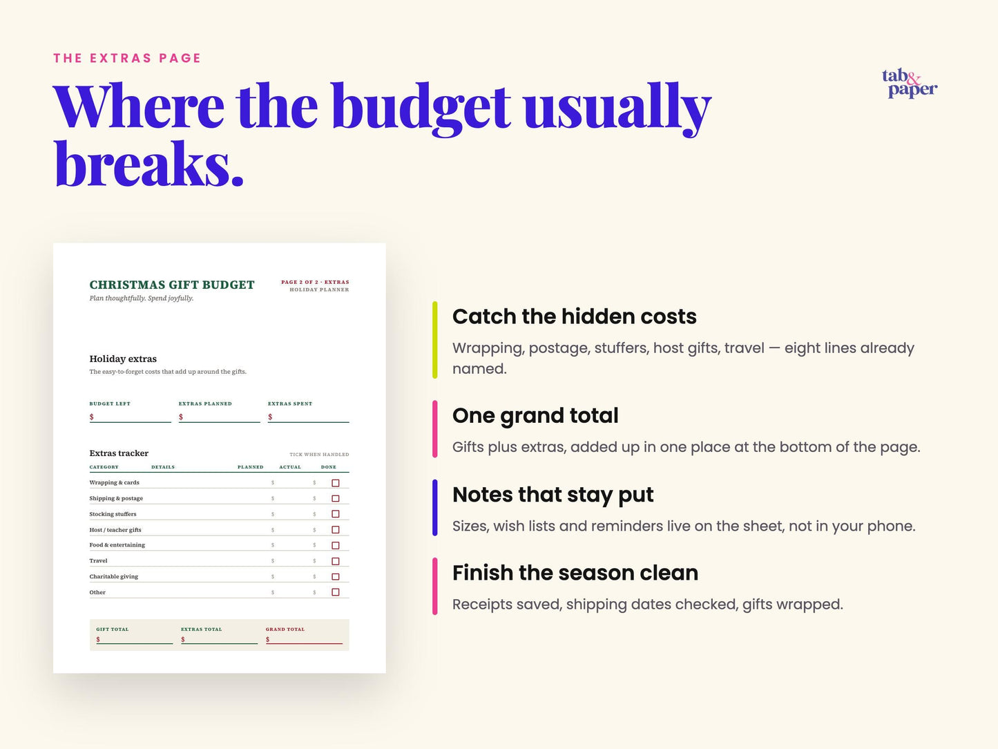 Christmas Gift Budget PDF Planner