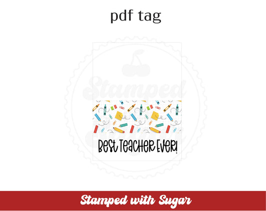 Mejor Profesor del Mundo 3 pulgadas Bolsa Topper PDF Etiqueta