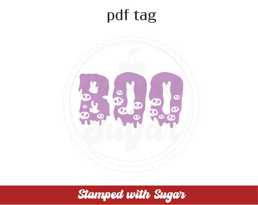 Etiqueta PDF de Círculo de Calavera Boo