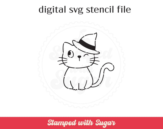 Archivo de plantilla SVG PYO de Bruja Gato