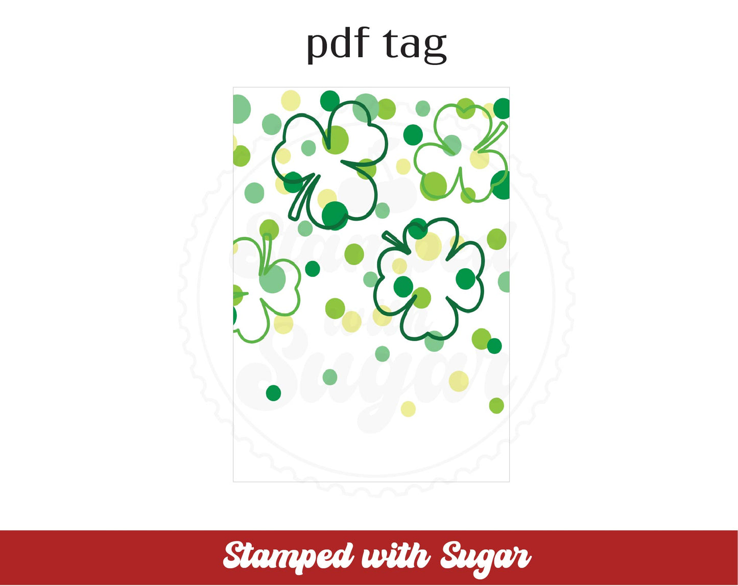 Etiqueta PDF de la tarjeta de galletas Clover Cascade