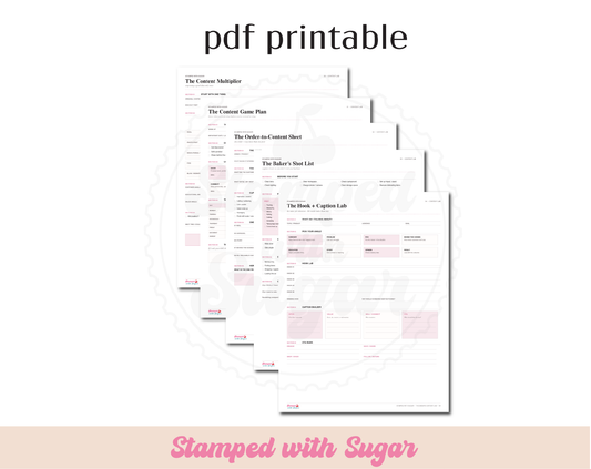 The Baker’s Content Lab | Content Planning Printable for Bakers