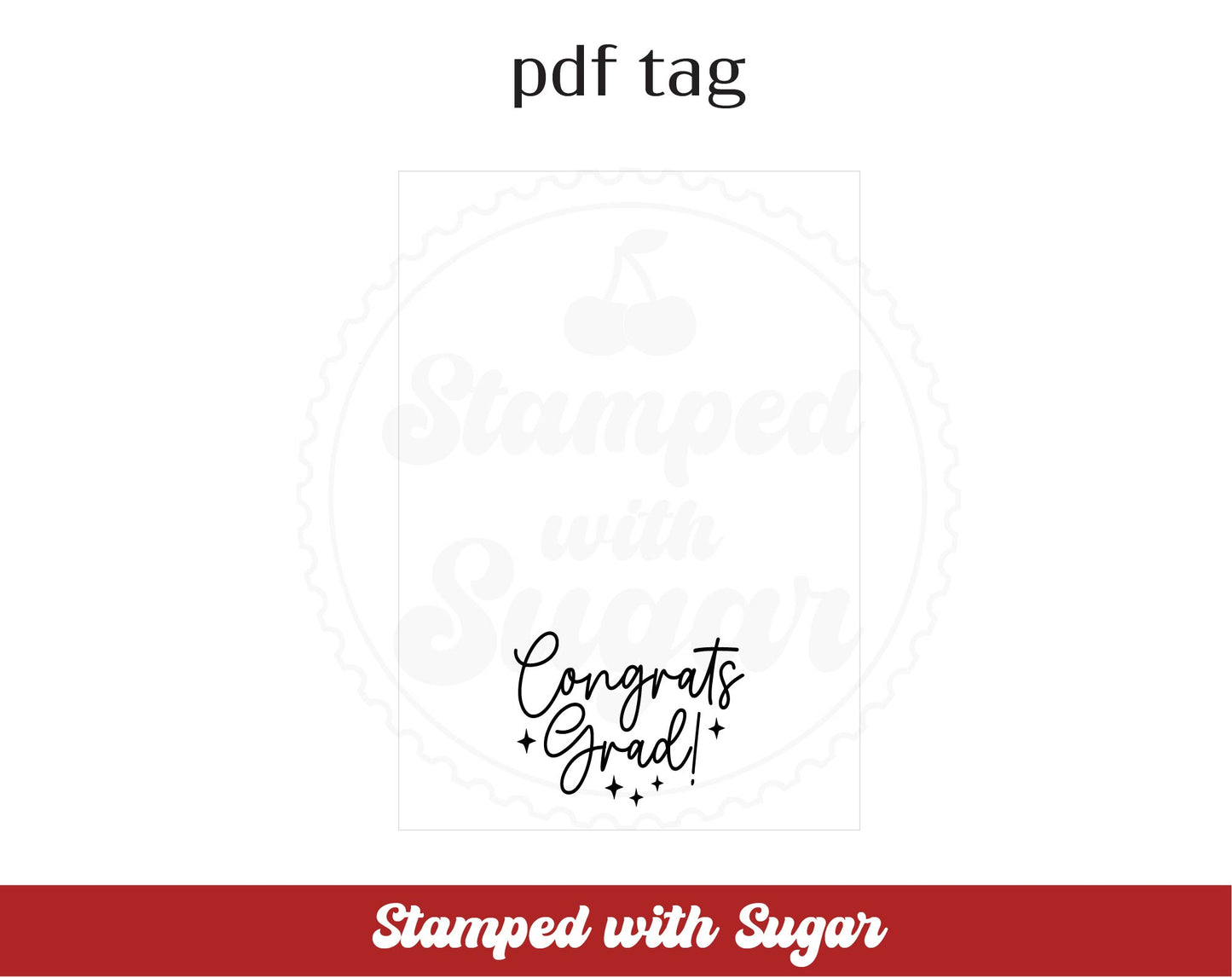 Etiqueta PDF de tarjeta de galleta "Felicidades, Graduado"