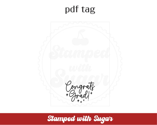 Etiqueta PDF de tarjeta de galleta "Felicidades, Graduado"