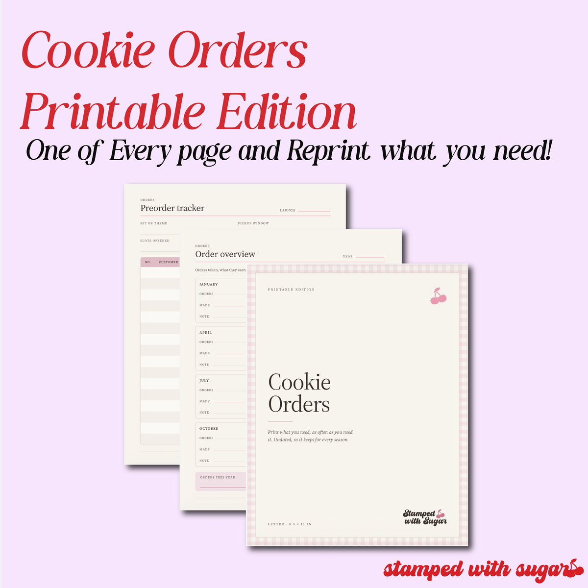 Cookie Orders Bundle | Digital & Printable Cookie Business Planner