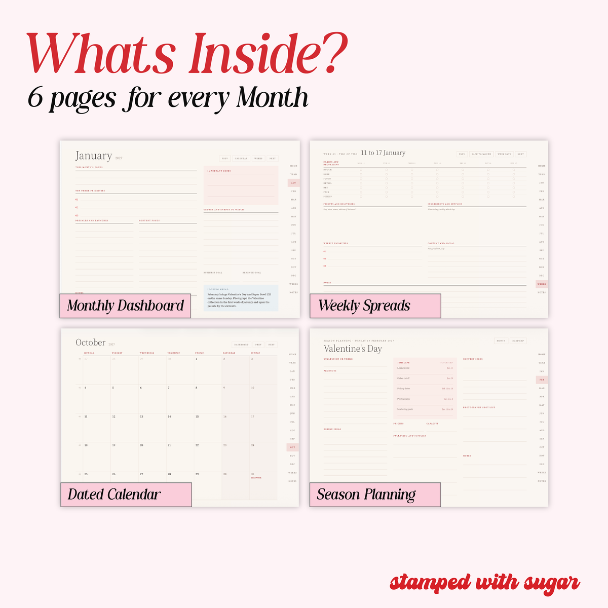 The Cookie Calendar 2027 Bundle | Digital & Printable Cookie Business Planner