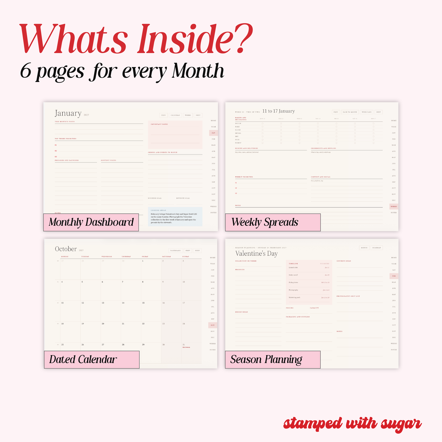 The Cookie Calendar 2027 | Digital Cookie Business Planner for iPad
