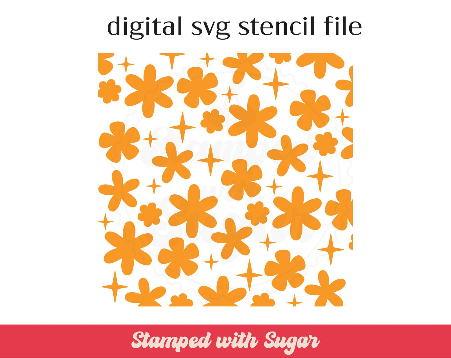 Archivo de plantilla SVG de Groovy Flowers
