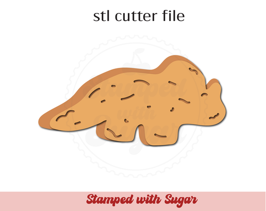 Archivo de cortador de galletas STL de nugget de pollo Dino 4 | Forma básica | Comida | Cortador de galletas personalizado | Descarga instantánea
