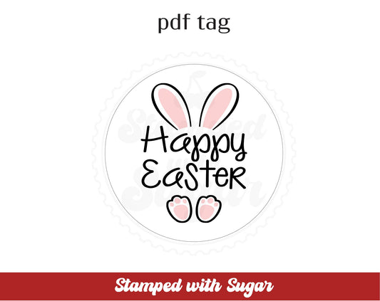Etiqueta PDF de Círculo de Conejito de Pascua